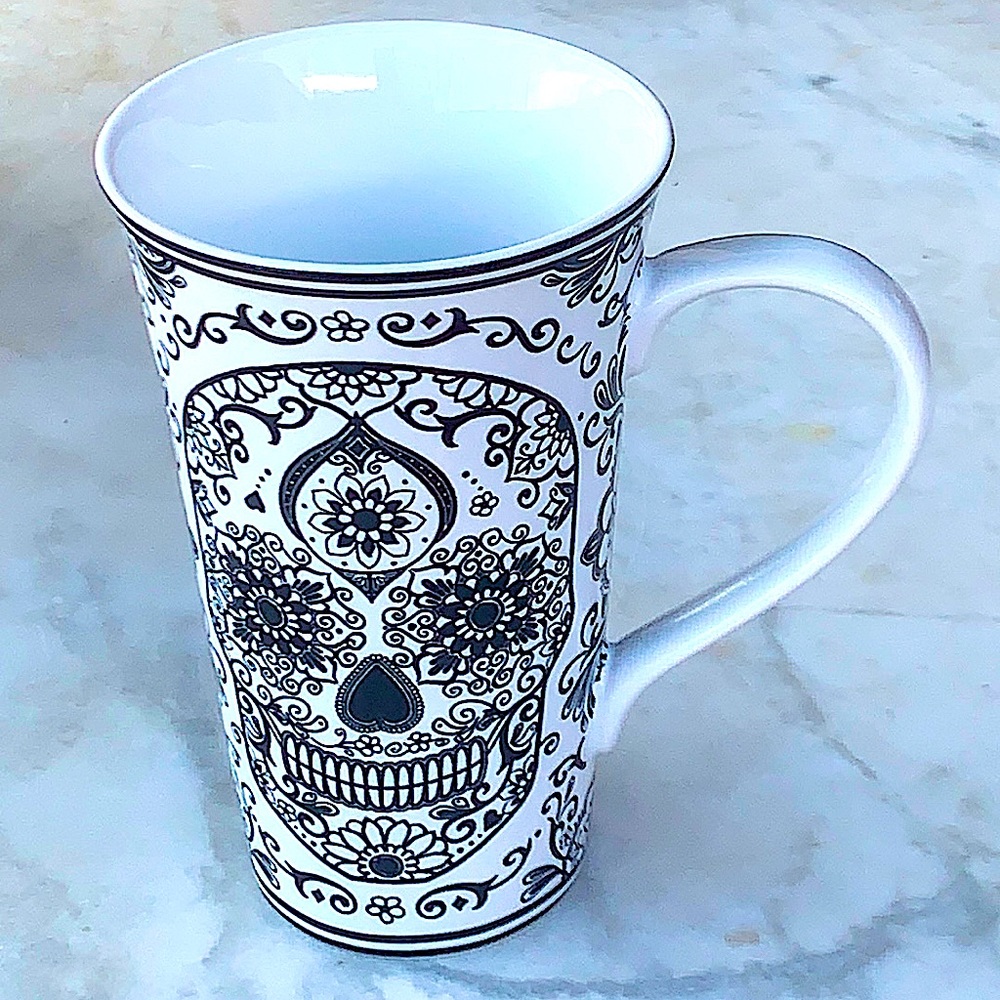 222 FIFTH LA CALAVERA LATTE MUG CUP 6IN